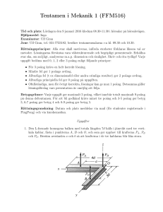 Tentamen i Mekanik 1 (FFM516) - Ping-Pong
