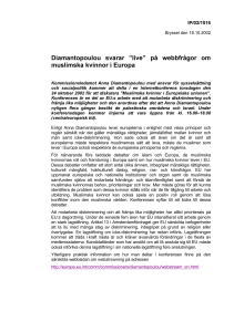 Diamantopoulou svarar ´live´ pn webbfrngor om