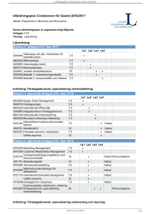 Utbildningsplan Civilekonom för läsåret 2016/2017