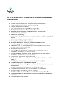 Underlag för ansökan Förädlingsstöd - Kort