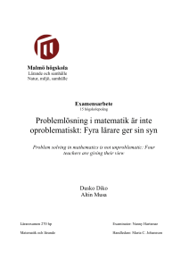 Problemlösning i matematik är inte oproblematiskt