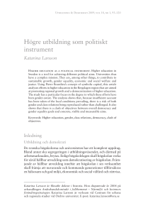 Högre utbildning som politiskt instrument