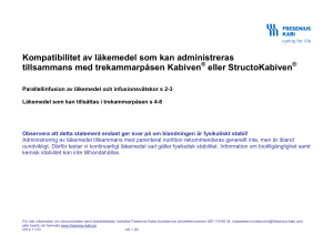 Statement - LM-parallellinf/tillsats Kabiven