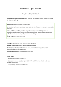 Tentamen i Optik FFY091