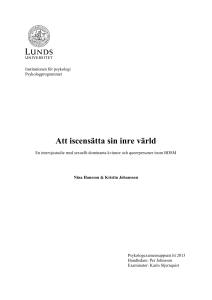 Att iscensätta sin inre värld - Lund University Publications