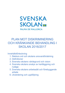 plan mot diskriminering och kränkande behandling i skolan 2016/2017