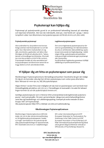 Psykoterapi kan hjälpa dig