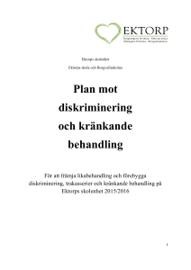Plan mot diskriminering och kränkande behandling
