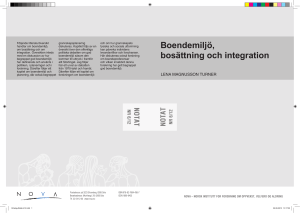 Boendemiljö, bosättning och integration