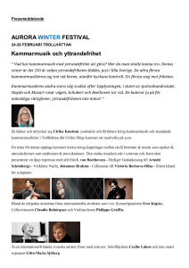 AURORA WINTER FESTIVAL Kammarmusik och yttrandefrihet