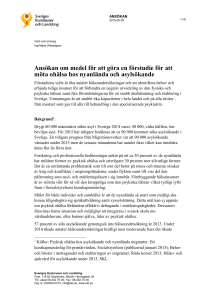 Ansökan om medel för att göra en förstudie för att möta ohälsa hos