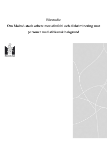 Förstudie Om Malmö stads arbete mot afrofobi och diskriminering