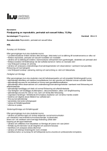 Fördjupning av reproduktiv, perinatal och sexuell hälsa, 13,5hp
