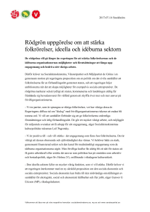 Rödgrön uppgörelse om att stärka folkrörelser, ideella och