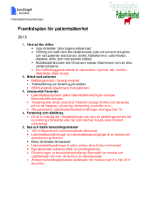 Framtidsplan för patientsäkerhet