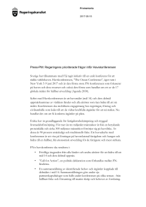 Press-PM: Regeringens prioriterade frågor inför