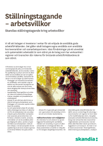 Ställningstagande – arbetsvillkor