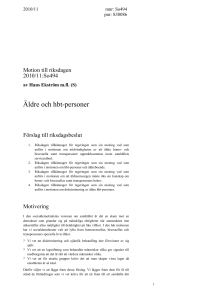 Äldre och hbt-personer - Riksdagens öppna data