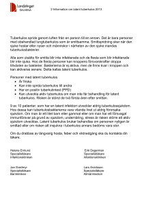 Tuberkulos sprids genom luften från en person till en annan. Det är