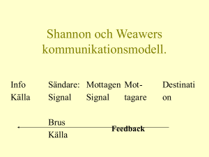 Shannon och Weawers kommunikationsmodell.