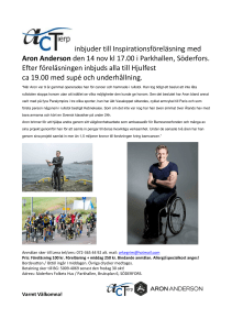 inbjuder till Inspirationsföreläsning med Aron Anderson