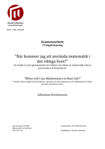 "När kommer jag att använda matematik i det riktiga livet?"