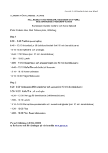 SCHEMA FÖR KURSDELTAGARE Kursledare