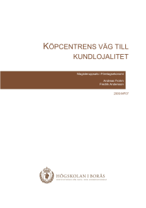 köpcentrens väg till kundlojalitet - BADA