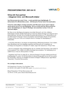 Virtus blir Sun-partner - integrerar Unix- och Microsoft-miljöer