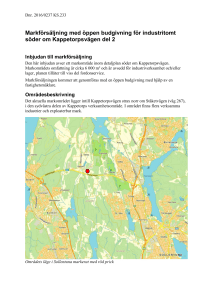 Markförsäljning med öppen budgivning för industritomt söder om