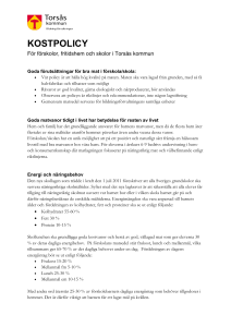 kostpolicy - Torsås kommun