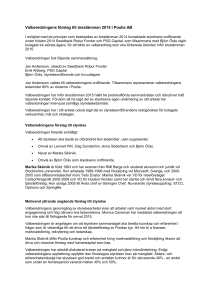Motiverat yttrande avseende förslag till styrelse i HiQ