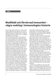 Medfödd och förvärvad immunitet – några