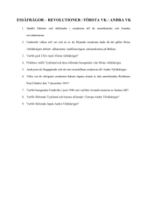 essäfrågor – revolutioner / första vk / andra vk