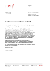 YTTRANDE Vissa frågor om kommersiell radio, Ds