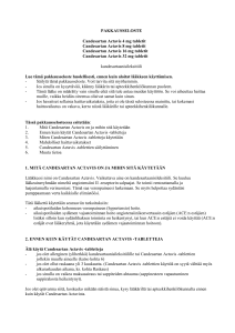 PAKKAUSSELOSTE Candesartan Actavis 4 mg tabletit Candesartan