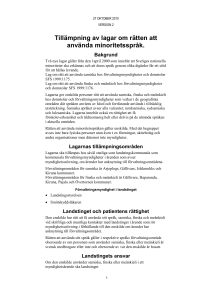 Tillämpning av lagar om rätten att använda minoritetsspråk