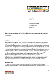 Departementspromemorian Åldersbedömning tidigare i asylprocessen