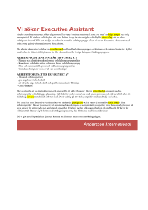 Vi söker Executive Assistant