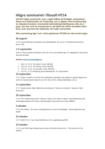 Högre seminariet i filosofi HT14