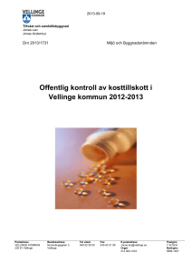 Offentlig kontroll av kosttillskott i Vellinge kommun 2012-2013
