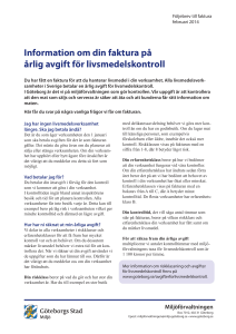 Information om din faktura på årlig avgift för livsmedelskontroll