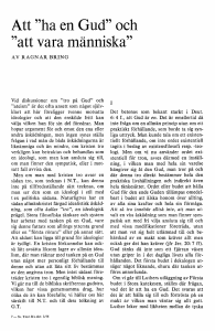 Att ”ha en Gud” och ”att vara människa”