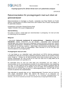 Rekommendation för provtagningsrör med surt citrat vid