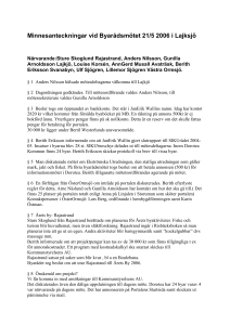 Minnesanteckningar vid Byarådsmötet 21/5 2006 i