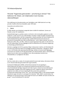 Till Arbetsmiljöverket Yttrande ”Hygieniska gränsvärden