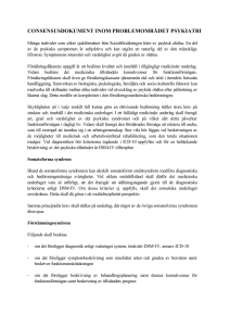consensusdokument inom problemområdet psykiatri