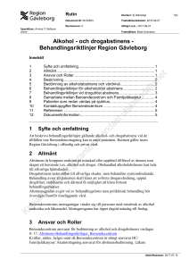 Alkohol - och drogabstinens - Behandlingsriktlinjer Region Gävleborg