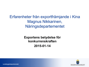 Morgonmål om export till Kina - kan ett