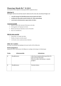 Planering i Musik Åk 7 Vt 2013